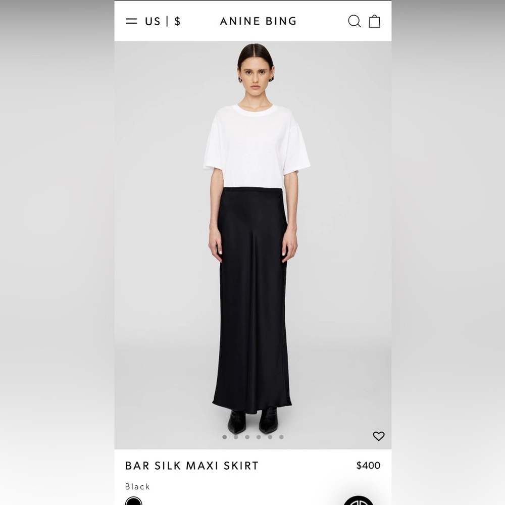 Anine Bing Black Maxi Skirt size large